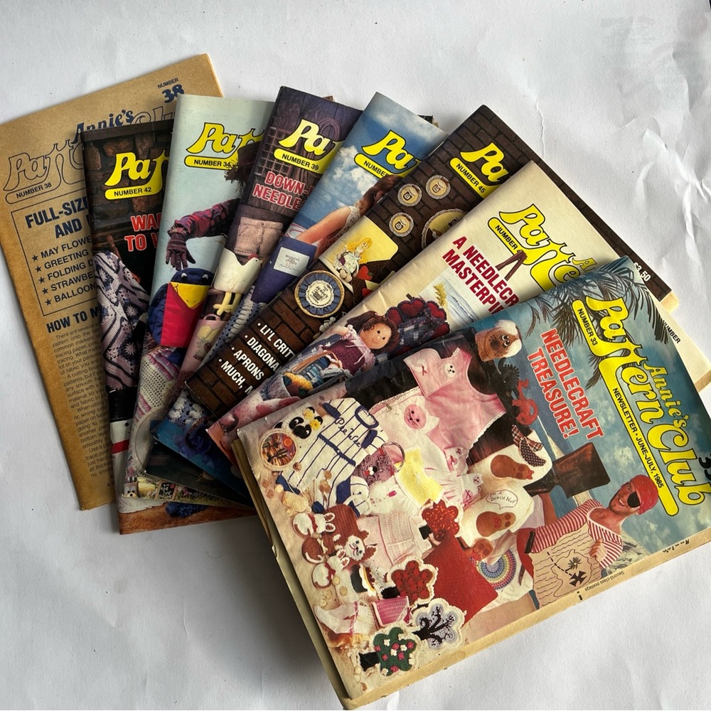 Annie's Pattern Club Newsletter Magazine Lot Of 7 One + One Extra Pattern 85-87